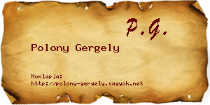 Polony Gergely névjegykártya